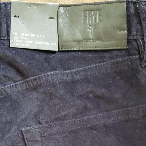 Frye Melissa Pants Womens 31 Mid Rise Skinny Velvet Navy Blue - Picture 4 of 5